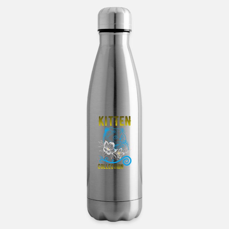Chat - Bouteille isotherme - argent clair