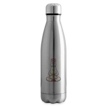 Humour du chakra - Paix spirituelle des lamas - Bouteille isotherme - argent clair - Droite