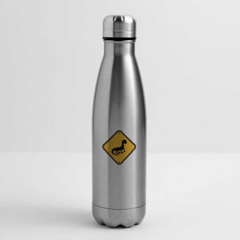 warning caution caution note shield silhouette Insulated Water Bottle