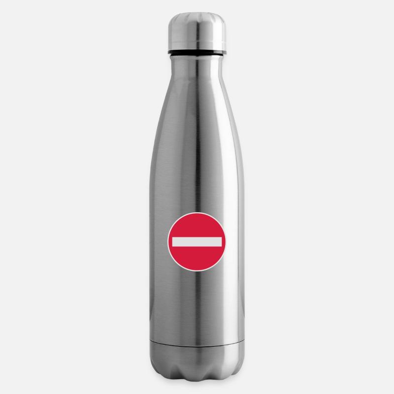 Einbahnstraße Einbahnstrasse Verkehr Schild 2c - Isolierflasche - Lightsilver