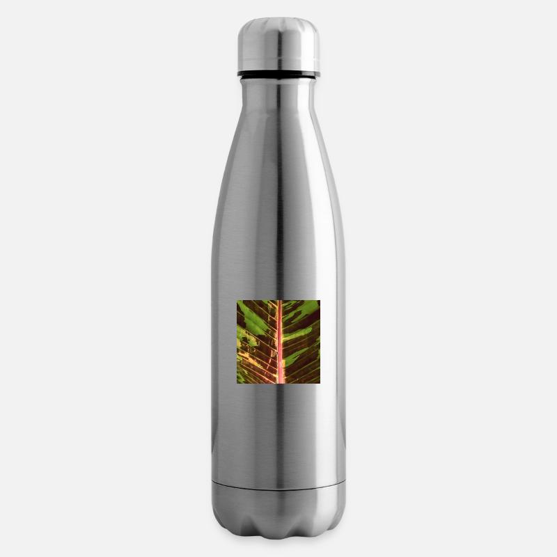 Aquarelle de feuille de banane - Bouteille isotherme - argent clair