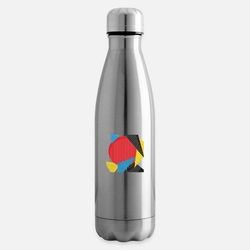 Geometrie Collage Abstrakt Farben - Isolierflasche - Lightsilver