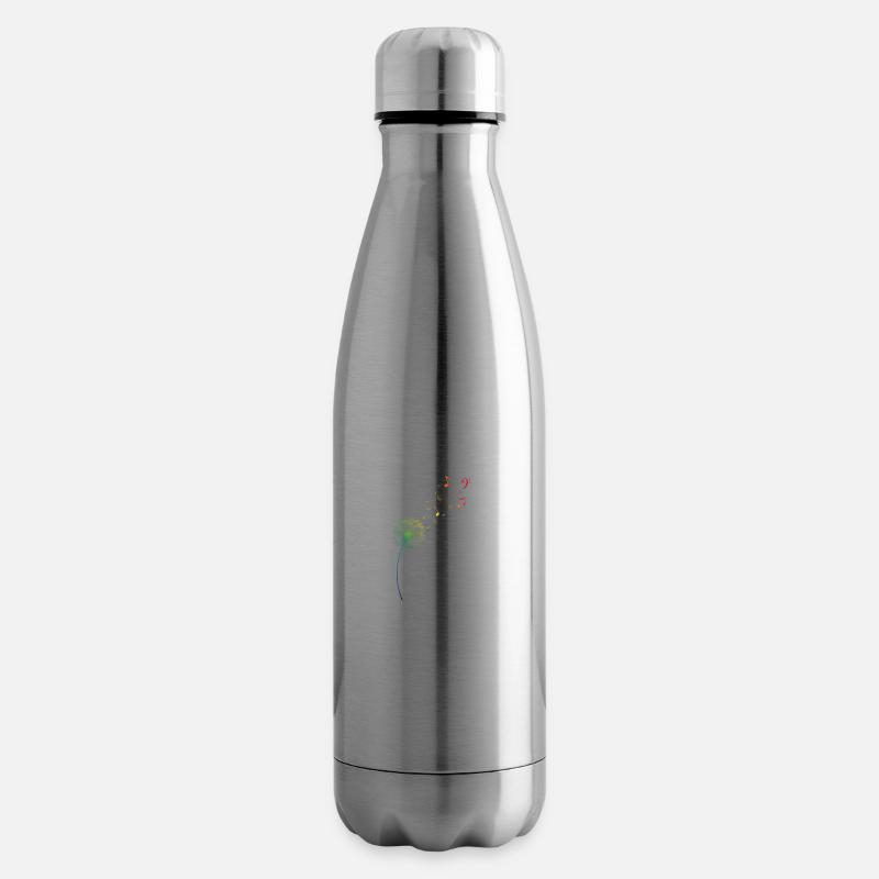 Regenbogen Pusteblume Löwenzahn Noten Musik - Isolierflasche - Lightsilver