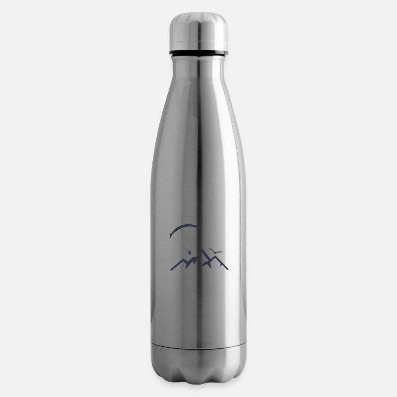 Paragliding Mountains gift idea - Insulated Water Bottle - silver