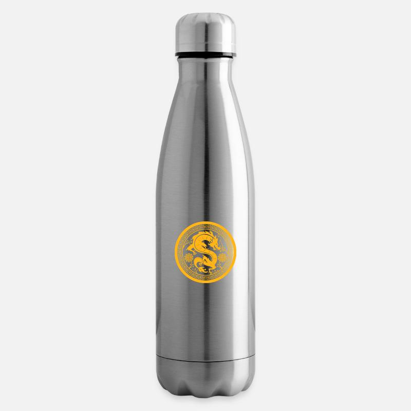 Gelber Drachen - Isolierflasche - Lightsilver