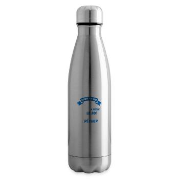 Donne moi une canne a pêche le roi cadeau Poissons - Bouteille isotherme - argent clair - Droite