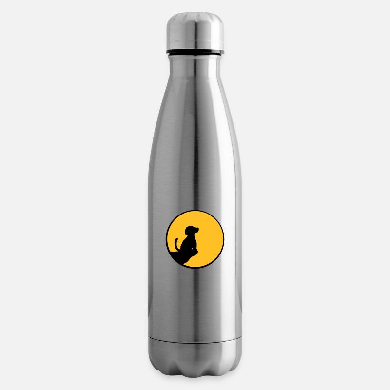 Mond Klippe sitzender Hund - Isolierflasche - Lightsilver