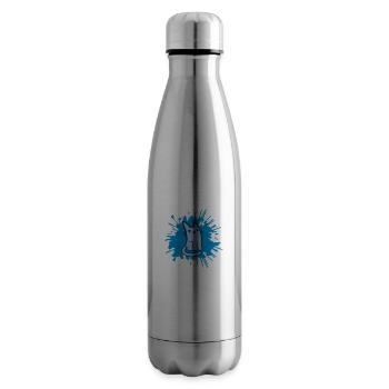 Color blobs cute cat comic - Insulated Water Bottle - silver - Right