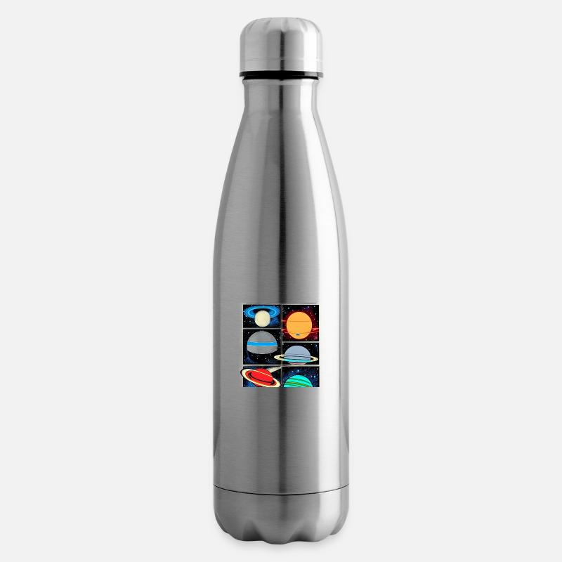 Planets on space comics style - Insulated Water Bottle - silver
