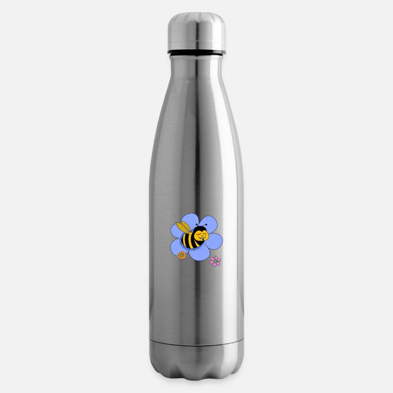 Fette witzige Biene - Isolierflasche - Lightsilver
