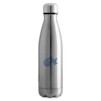 Requin Bleu rigolo - Bouteille isotherme - argent clair - Droite