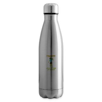 T'inquiète, j'ai la tête sur les épaules ! - Bouteille isotherme - argent clair - Droite