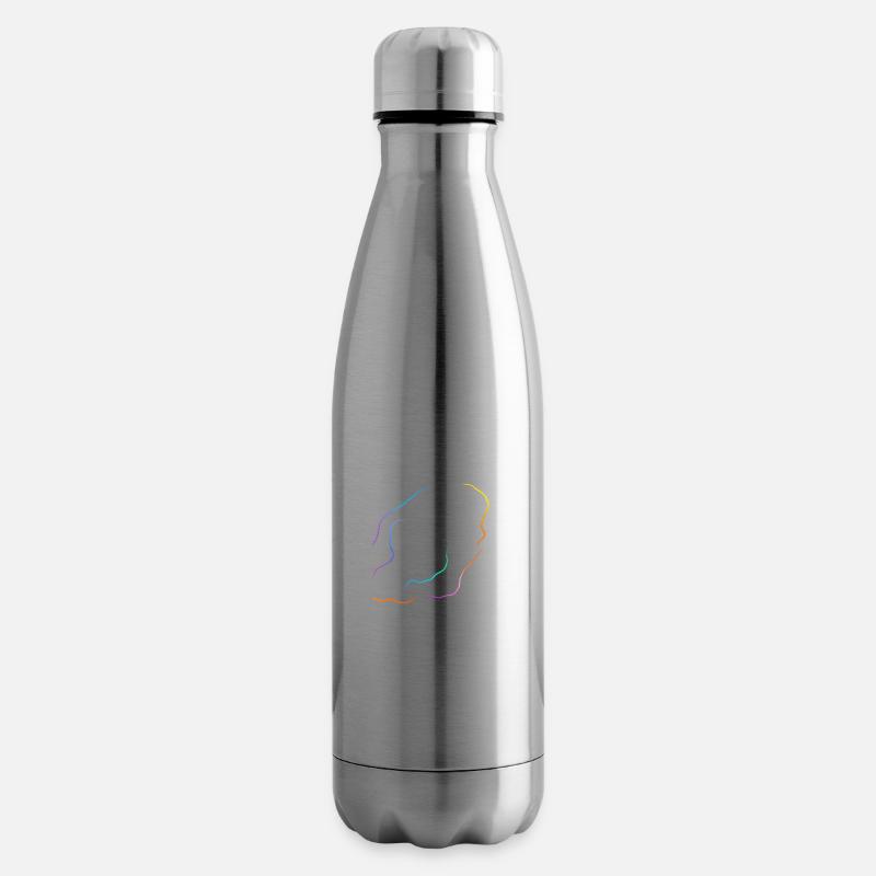 Geist mit Regenbogen Linien - Isolierflasche - Lightsilver