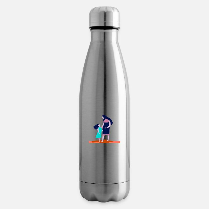 Mama mit Tochter - Isolierflasche - Lightsilver