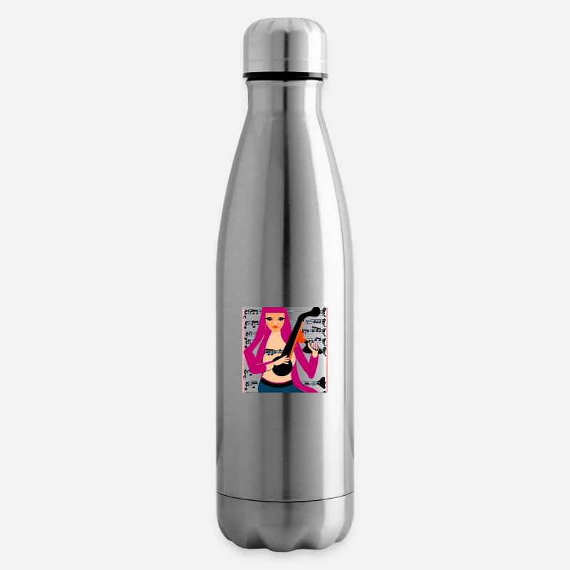 Musik Mädchen - Isolierflasche - Lightsilver