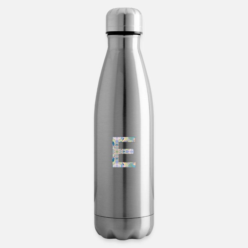 Buchstabe E im Mandala - Isolierflasche - Lightsilver