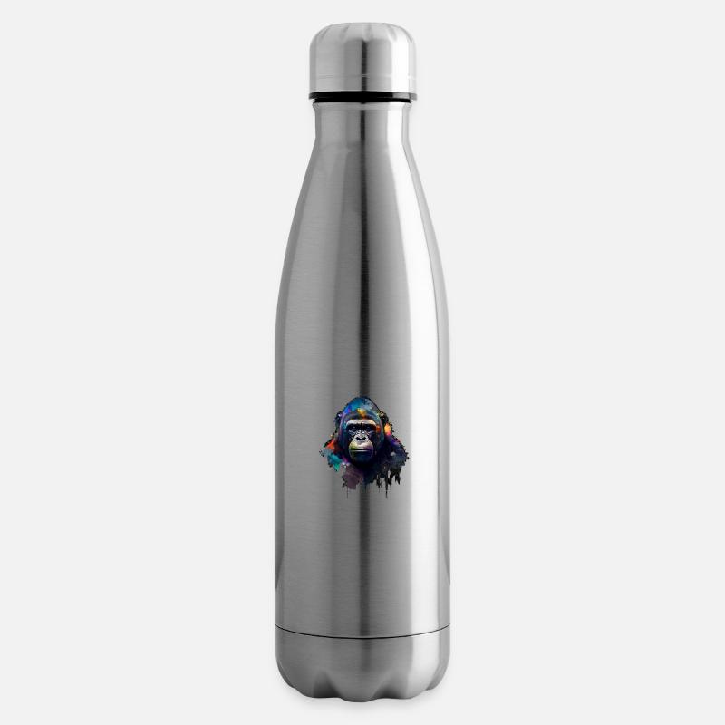 Gorille Abstrait n°2 - Bouteille isotherme - argent clair