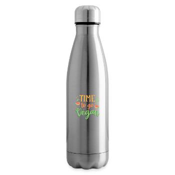Il est temps de devenir végétalien - Bouteille isotherme - argent clair - Droite