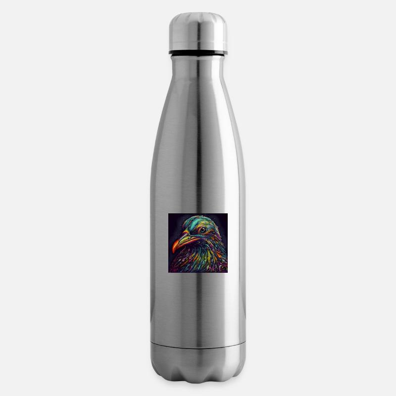 Psychadelic Pigeon - Isolierflasche - Lightsilver