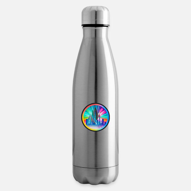 Buntes Stadtbild - Isolierflasche - Lightsilver