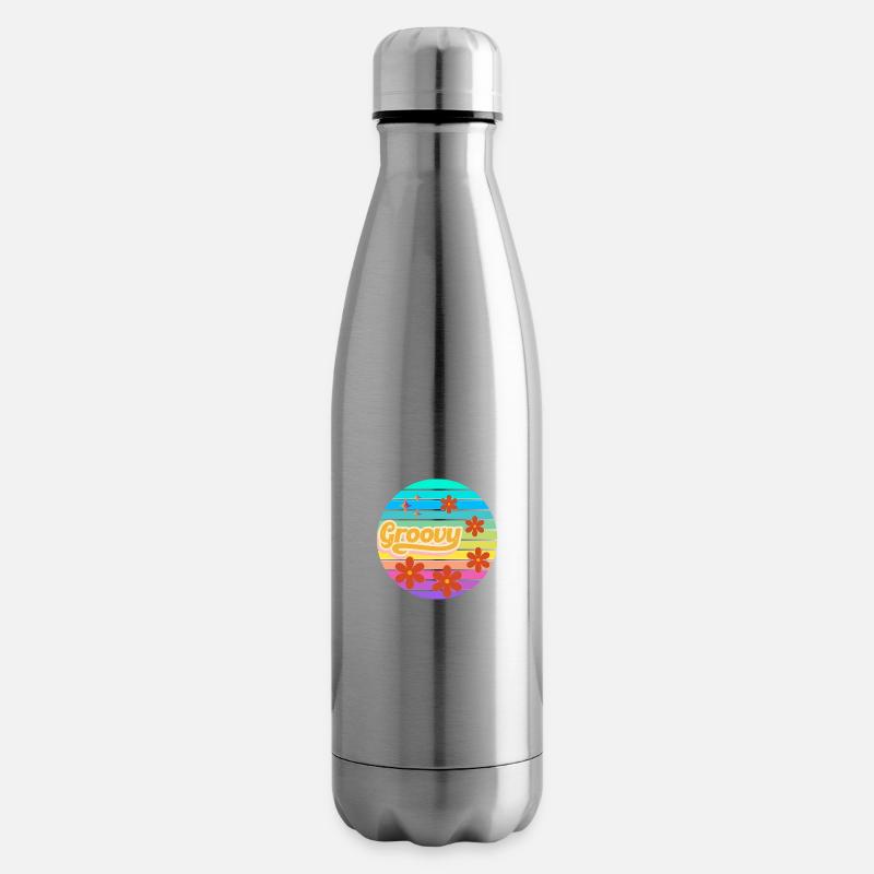"Vibrez au son de Groovy : l'imprimé tendance" - Bouteille isotherme - argent clair
