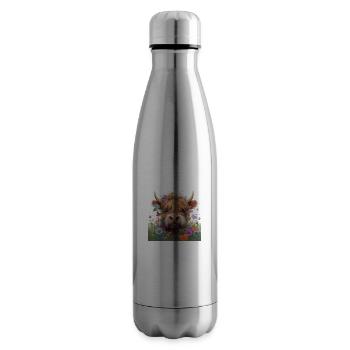 Highland Cow - Insulated Water Bottle - silver - Right