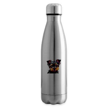 propriétaire de chiot chien Yorkshire Terrier - Bouteille isotherme - argent clair - Droite