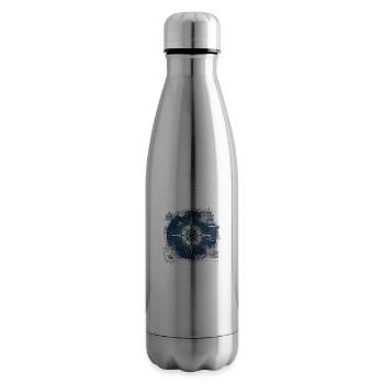 Old nautical chart - Insulated Water Bottle - silver - Right