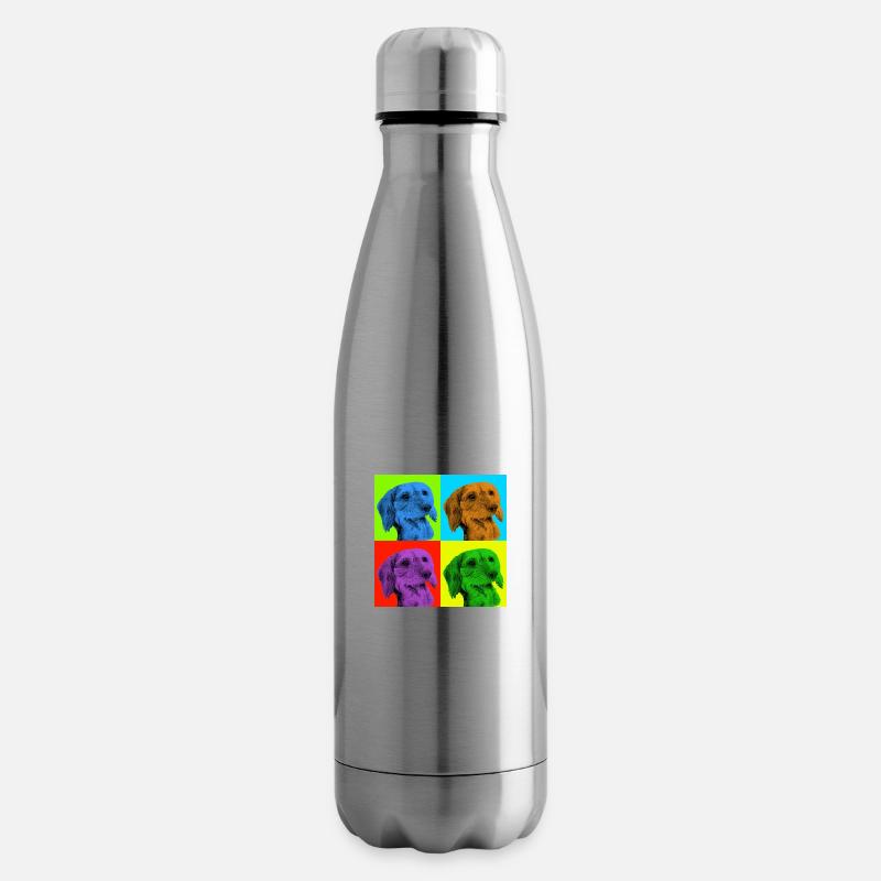 Teckel x 4 - Bouteille isotherme - argent clair
