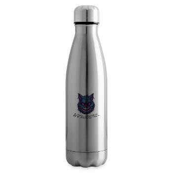 Chat fou du Cheshire - Bouteille isotherme - argent clair - Droite
