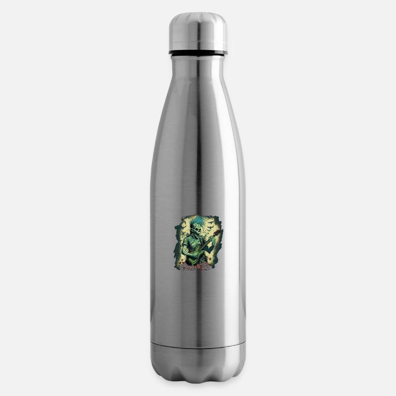 Zombie mit Rockgitarre - Isolierflasche - Lightsilver