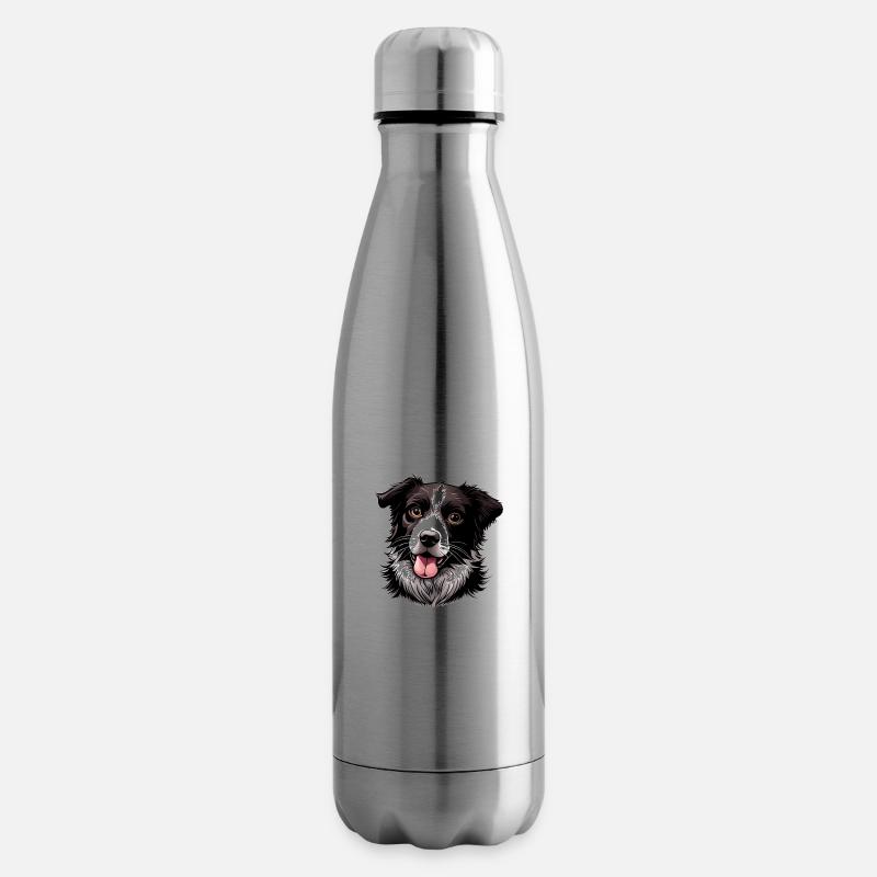 Border Collie - Bouteille isotherme - argent clair