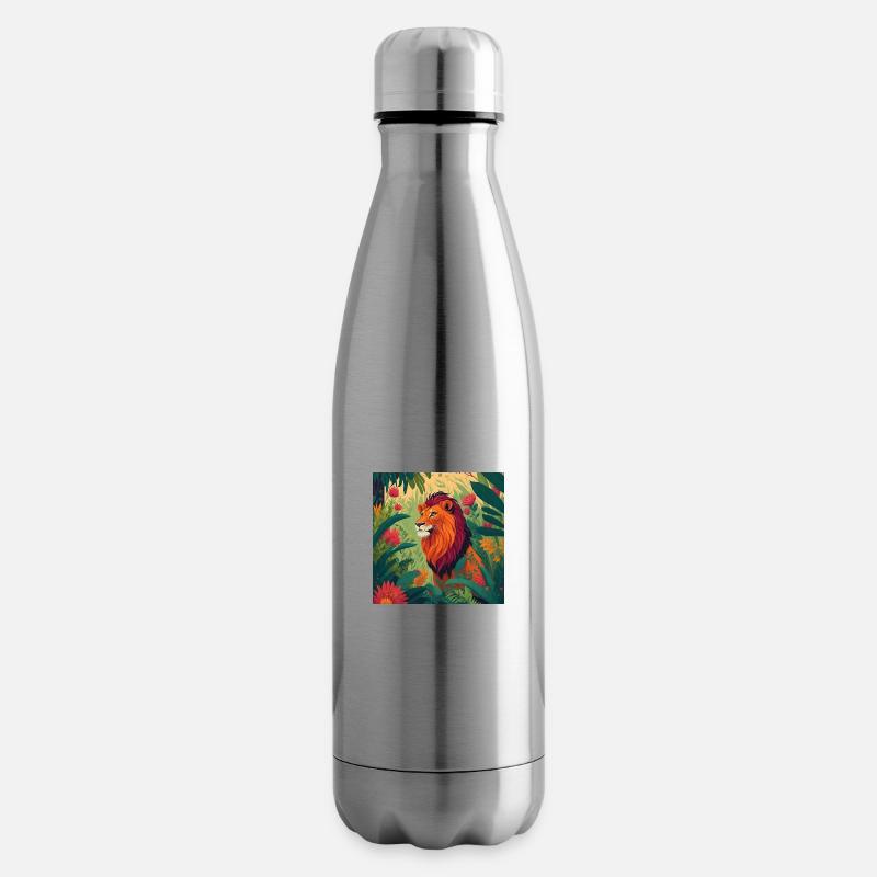 Löwe Jungle - Isolierflasche - Lightsilver