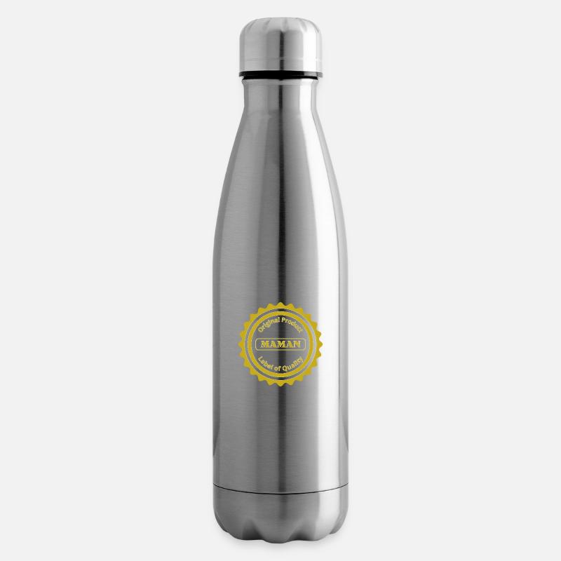 Label de qualité / Maman / Français - Bouteille isotherme - argent clair