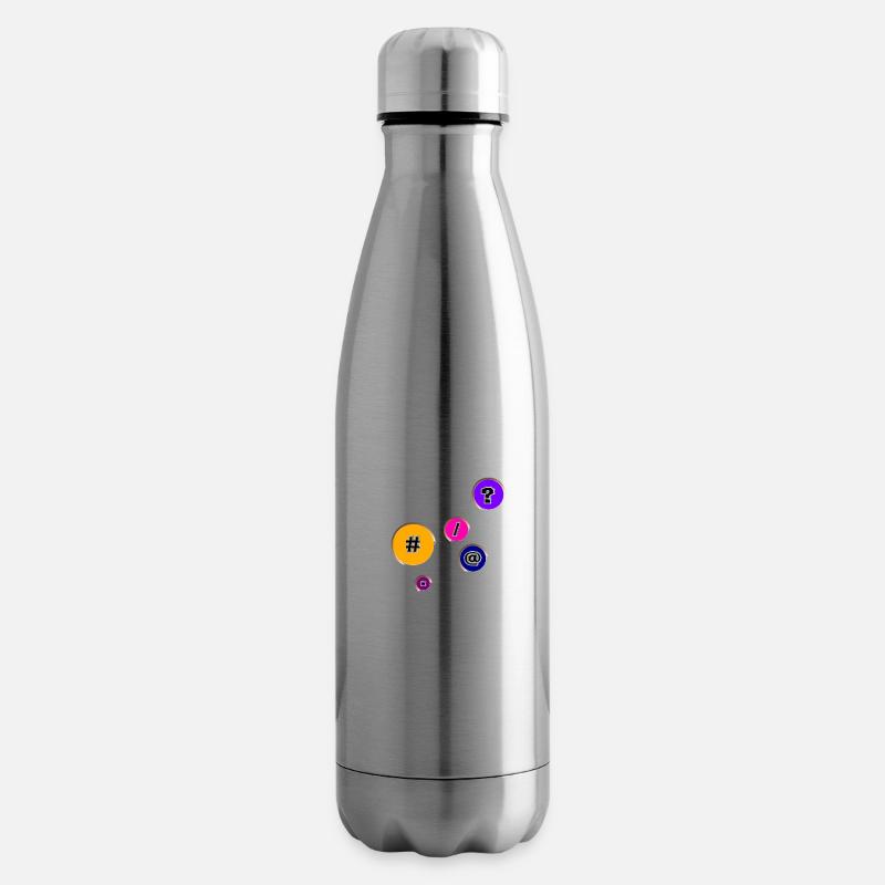 Buttons with characters - Insulated Water Bottle - silver