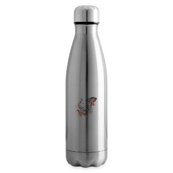 Abstraktes Fischmotiv für Sommerlichen Ozeanflair - Isolierflasche - Lightsilver - Rechts