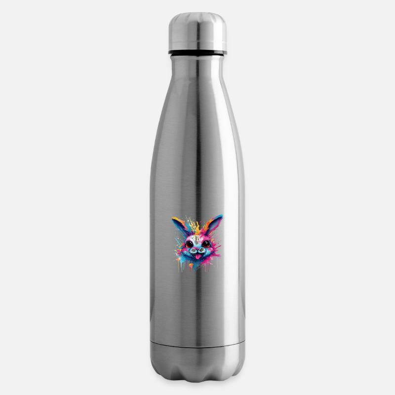 bunter Hase - Isolierflasche - Lightsilver
