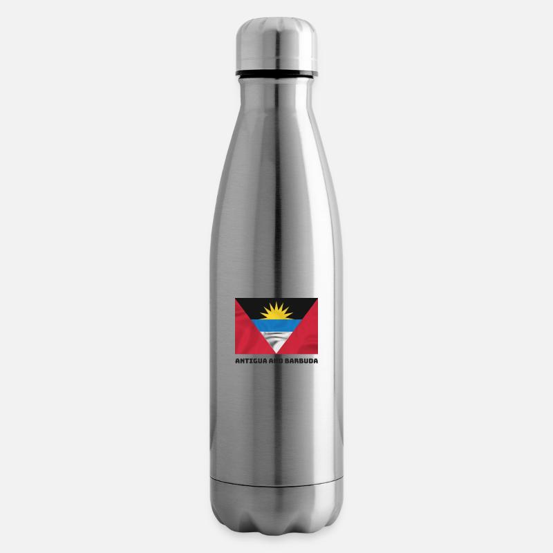 Drapeau d’Antigua-et-Barbuda - Bouteille isotherme - argent clair