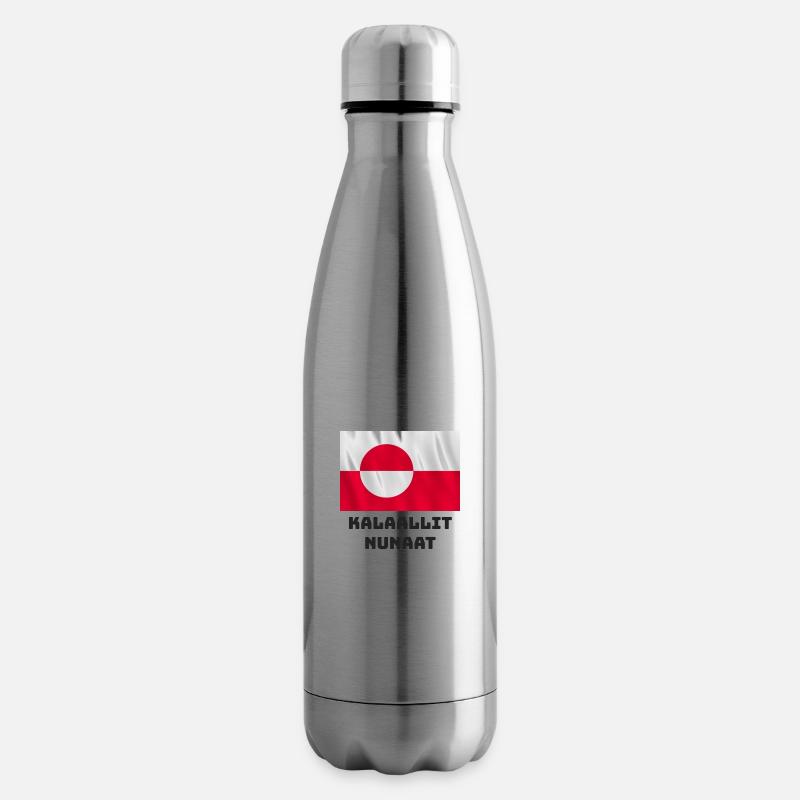 Drapeau du Groenland - Bouteille isotherme - argent clair