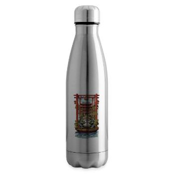 Japanischer Glücksbringer Frosch Ästhetik Design - Isolierflasche - Lightsilver - Rechts