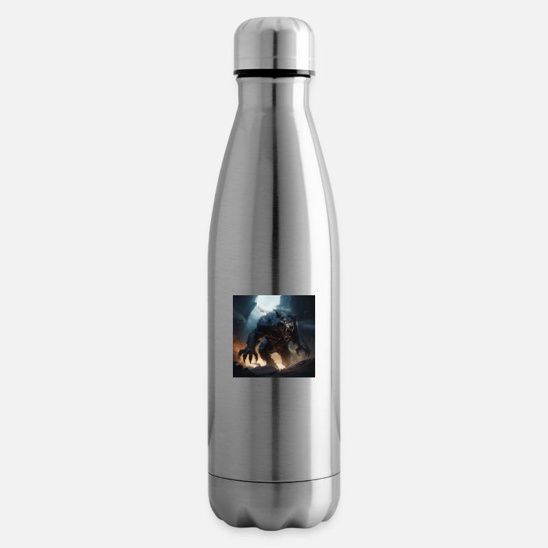 monstre loup-garou classique dans un style comique - Bouteille isotherme - argent clair