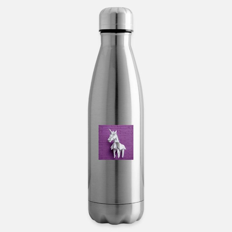 Licorne blanche - Bouteille isotherme - argent clair