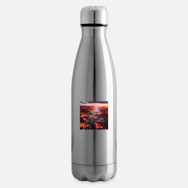 Fluss Landschaft - Isolierflasche - Lightsilver