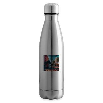 Colorfull Streets in Miami (Miami Collection) - Insulated Water Bottle - silver - Right