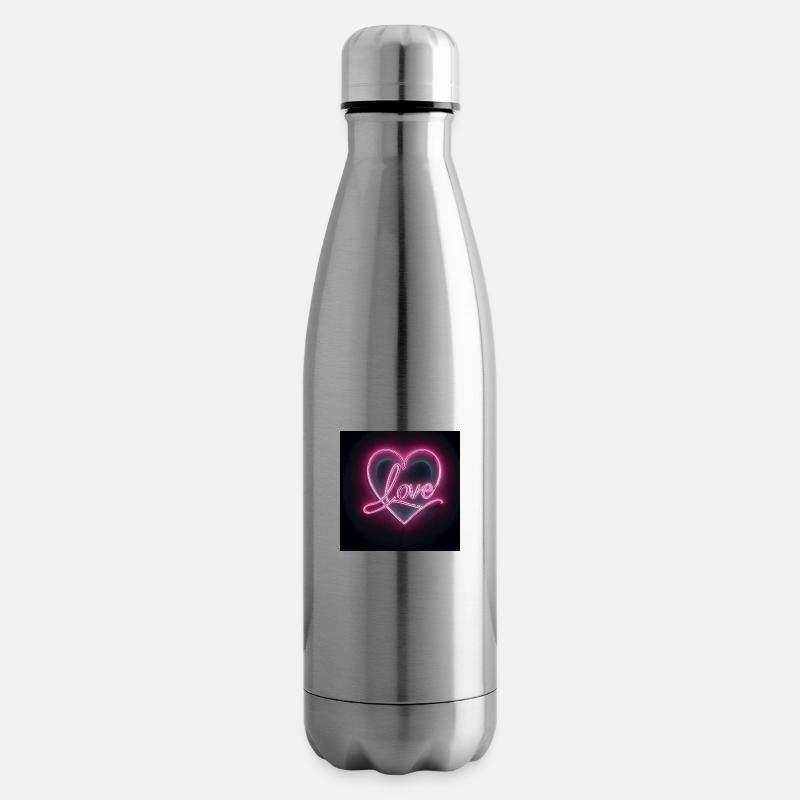 Neon Herz - Isolierflasche - Lightsilver