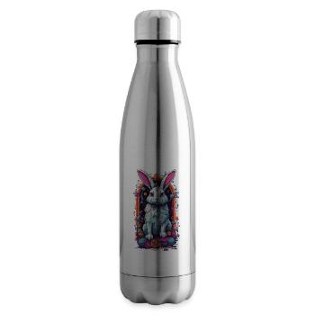 Goth Occult Magic Bunny Streetwear Design - Insulated Water Bottle - silver - Right
