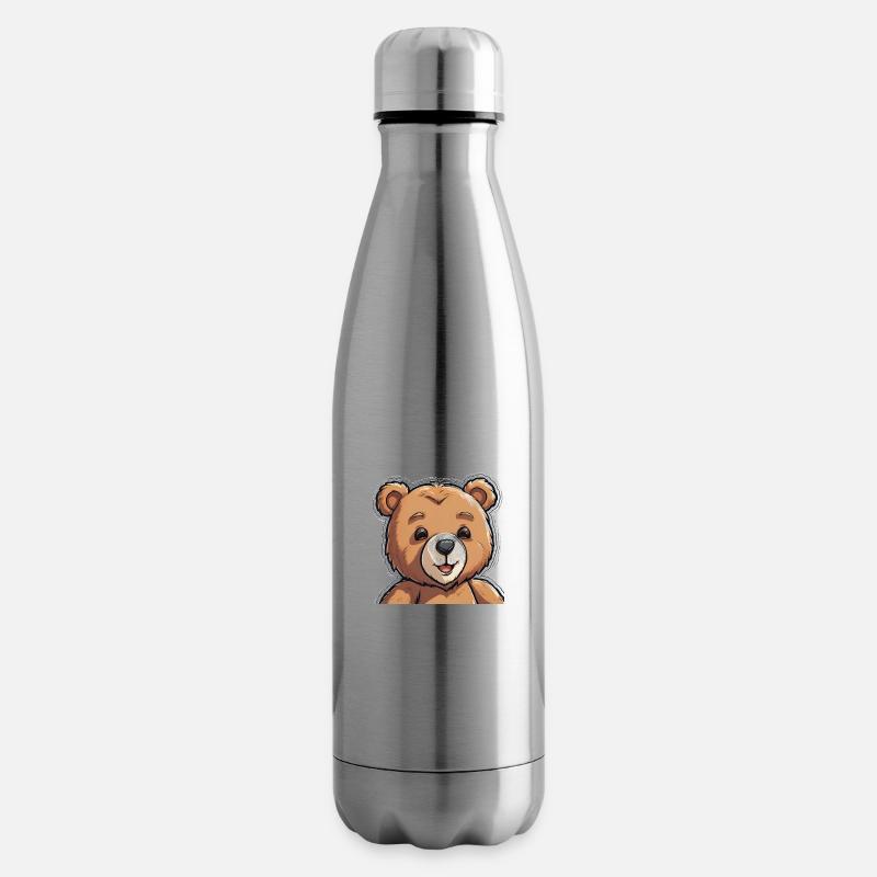 Fröhlicher Teddybär - Isolierflasche - Lightsilver