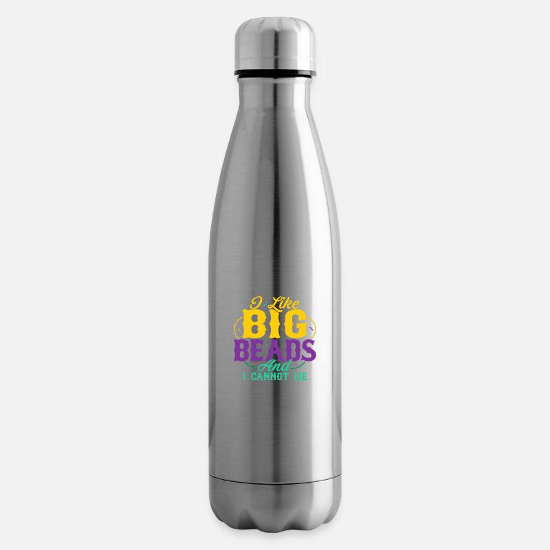 I Like Big Beads And I Cannot Lie Mardi Gras Carni - Isolierflasche - Lightsilver