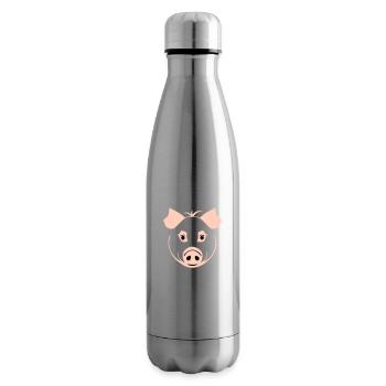 Cochon dans le style comique - Bouteille isotherme - argent clair - Droite