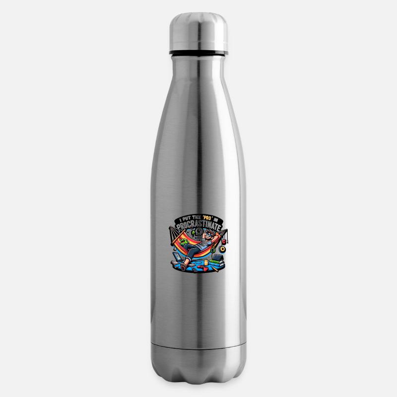 I put 'Pro' in Procrastinate - Insulated Water Bottle - silver